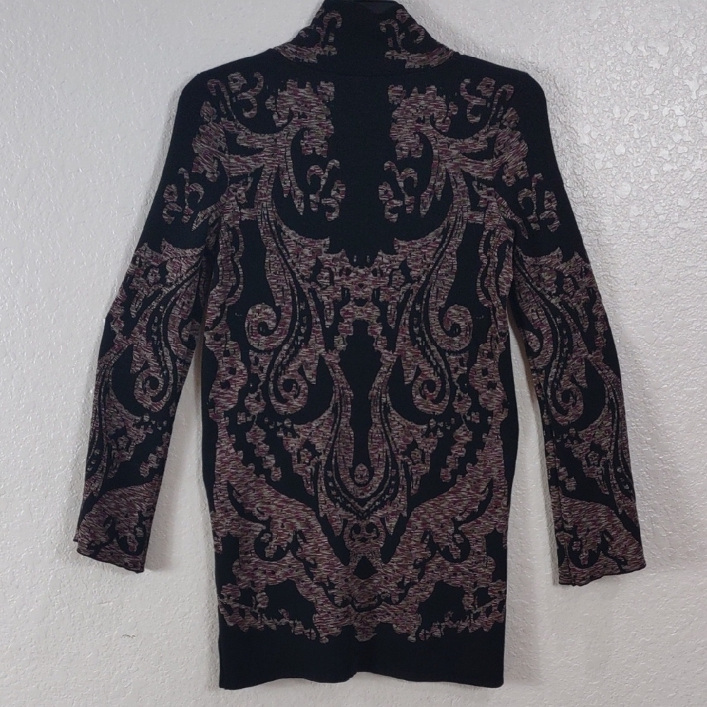 Free People Elegant Black and Wine Patterned Drees, Size S. - Picture 9 of 17